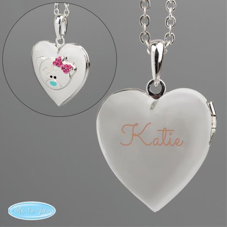 Personalised Me Me to You Silver Tone Heart Locket Extra Image 1